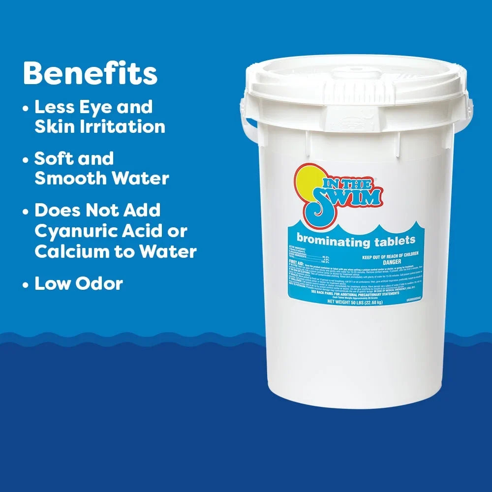 Bromine Chlorine Pounds 61% Sanitizer The for or 1 Tubs, U038008032AE Pools Pre-Stabilized, Spas, Low Swim Swimming - Odor, - Tablet In - 8 Hot Bromine Available Alternative Inch
