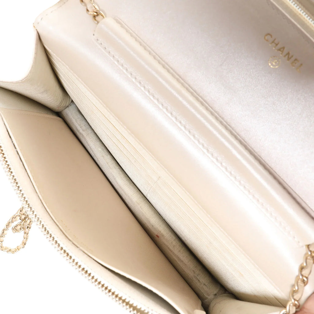 Pre-Owned on Class Gold Chain Metallic Wallet Lizard Golden