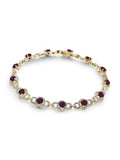 Diamond Ruby Silver Gold 5 T.G.W. White Carat Bracelet Over 3/4 And 14k Accent