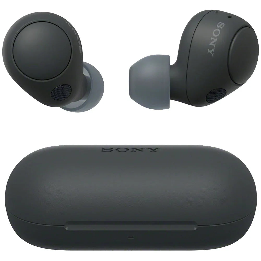 WF-C700N and Mic liquid Box IPX4 Earbud with Wireless Headphones Truly Bluetooth Resistance, in-Ear Noise Open Canceling Black
