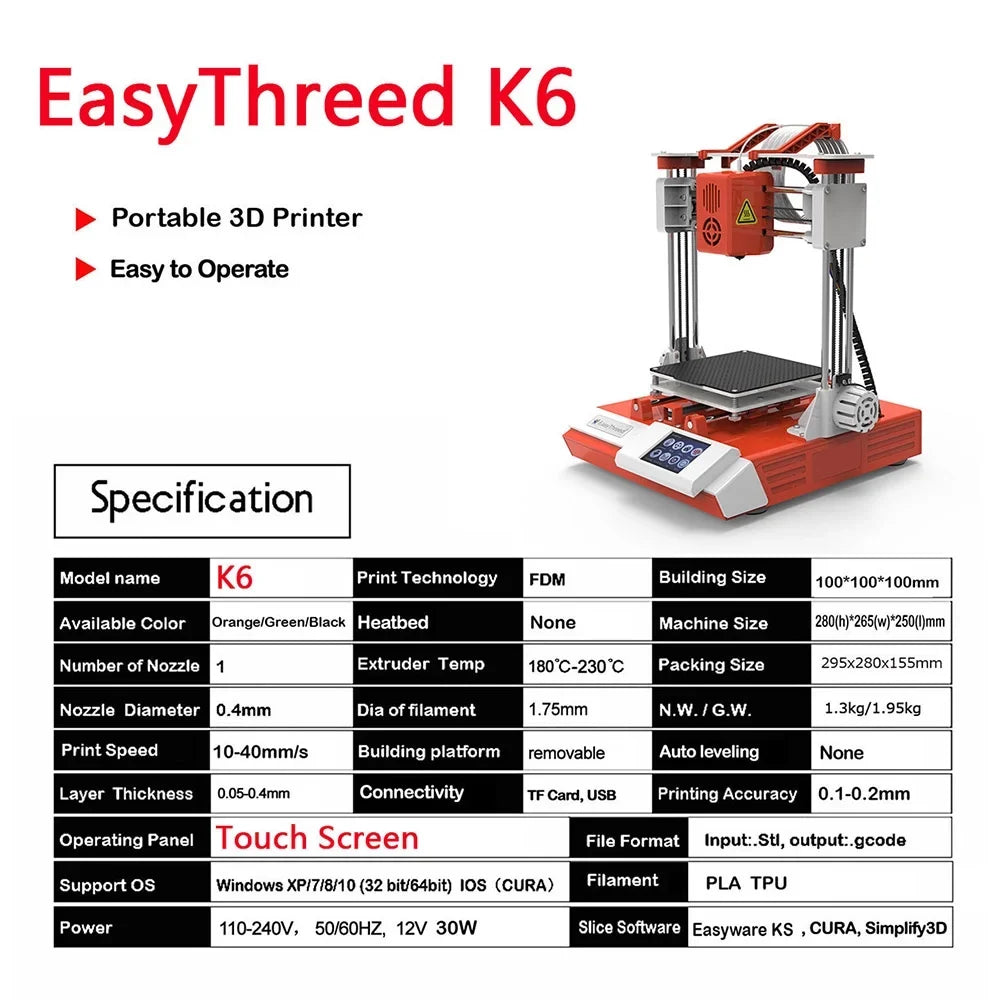 With 3d Removable With dimension Printer Printer 2.4'' With Print 2.4'' With 100x100x100mm/4x4x4inches 2.4'' 100x100x100mm Tf Removable 3D Removable With Printer Mizuh dimension printer,Print EasyThreed Hine