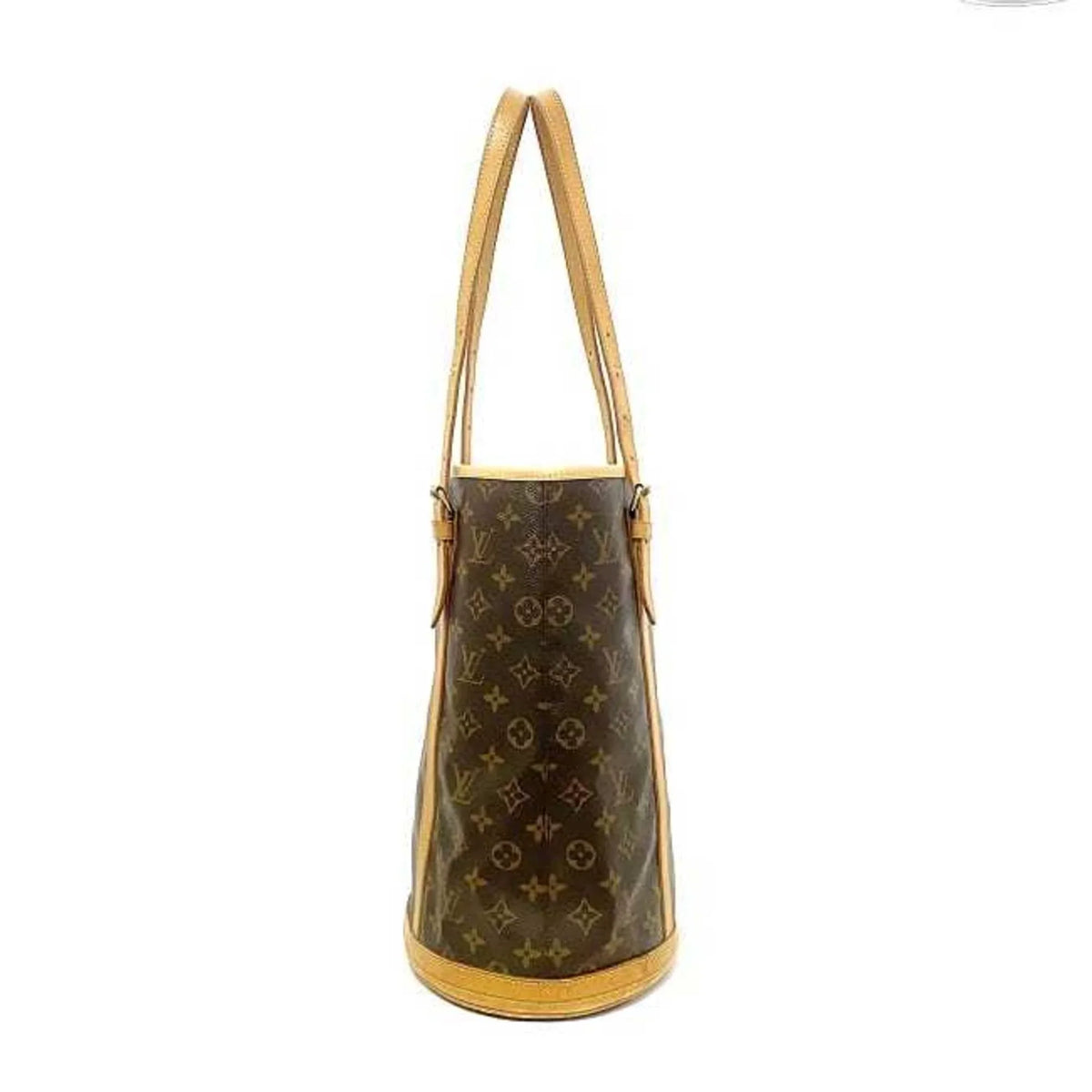 Leather Monogram VI0914 Women's Bucket Canvas Pre-Owned M42236 Brown Bag GM Nume (Fair)