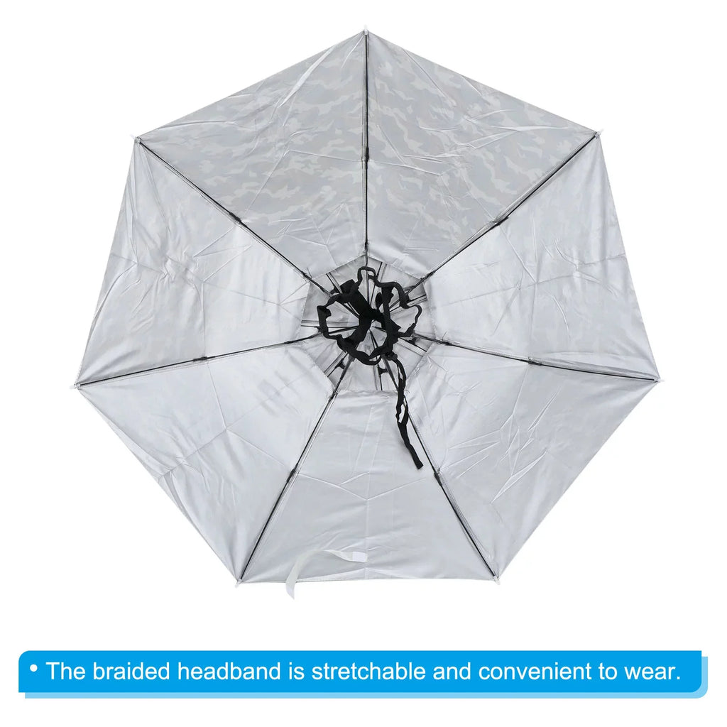 Folding Hat, Camo Strip, Layer Double OD Adjustable Umbrella with Rain Uxcell 37.4" Fabric Cap Oxford Sun