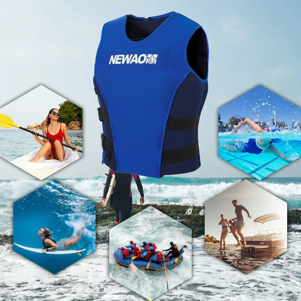 Skiing Safety and Jacket, NEWAO liquid Neoprene Sailing Float Suit for