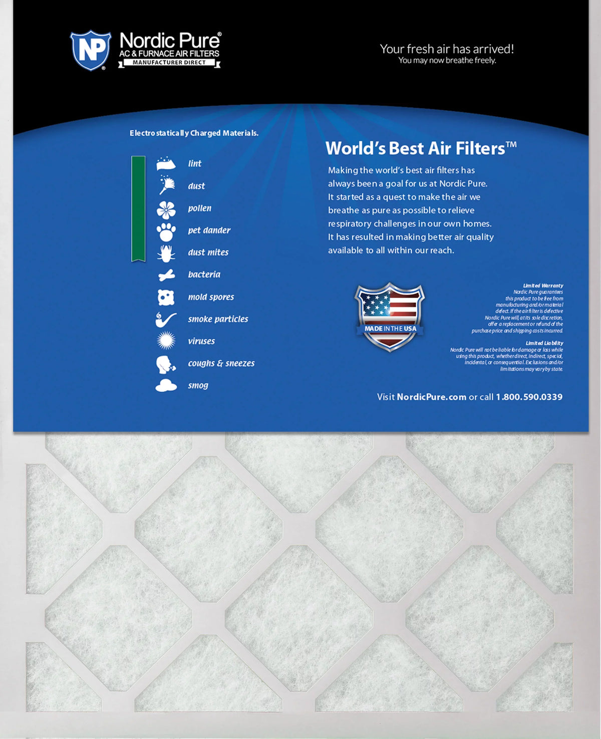 25x25x1 3 Pack (24_1/2x24_1/2) AC Air Filters Furnace Eco-Friendly Pure Green