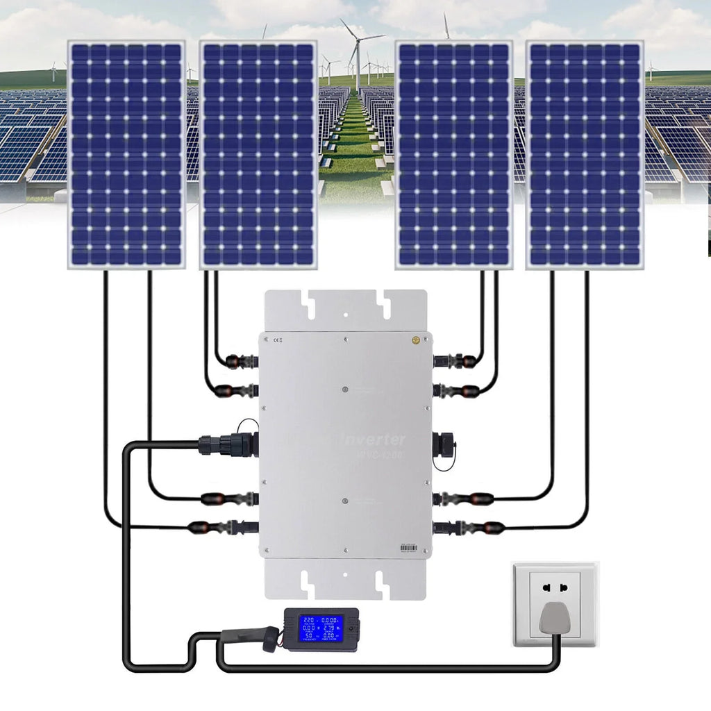 DC-AC Solar Sine Wave Micro Grid Inverter Tie MPPT Grid Inverter WVC-1200W Pure