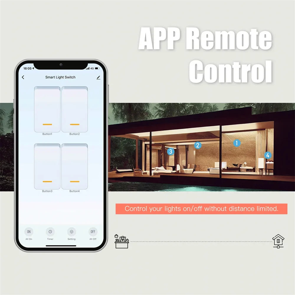 Switch Switch Compatible Wireless Compatible Carevas Switch Remote And Switch,App / Assistant Voice Assistant With Remote With App Switch Voice Remote AndAnd Remote With App Remote