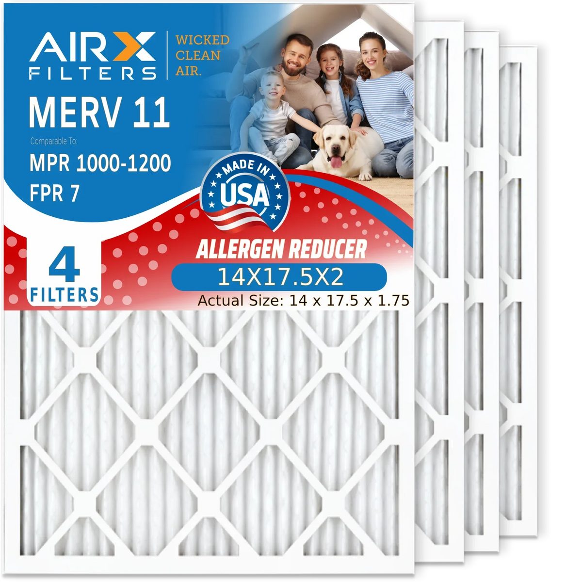 MPR New 11 Honeywell FPR & to WICKED Compatible DR120 MERV AIR. 1000, by MPR AIRX 14X17.5X2 1200 DR90 4 50070171-002 FILTERS Pack Comparable Dehumidifiers design CLEAN 7 with Filter Air &