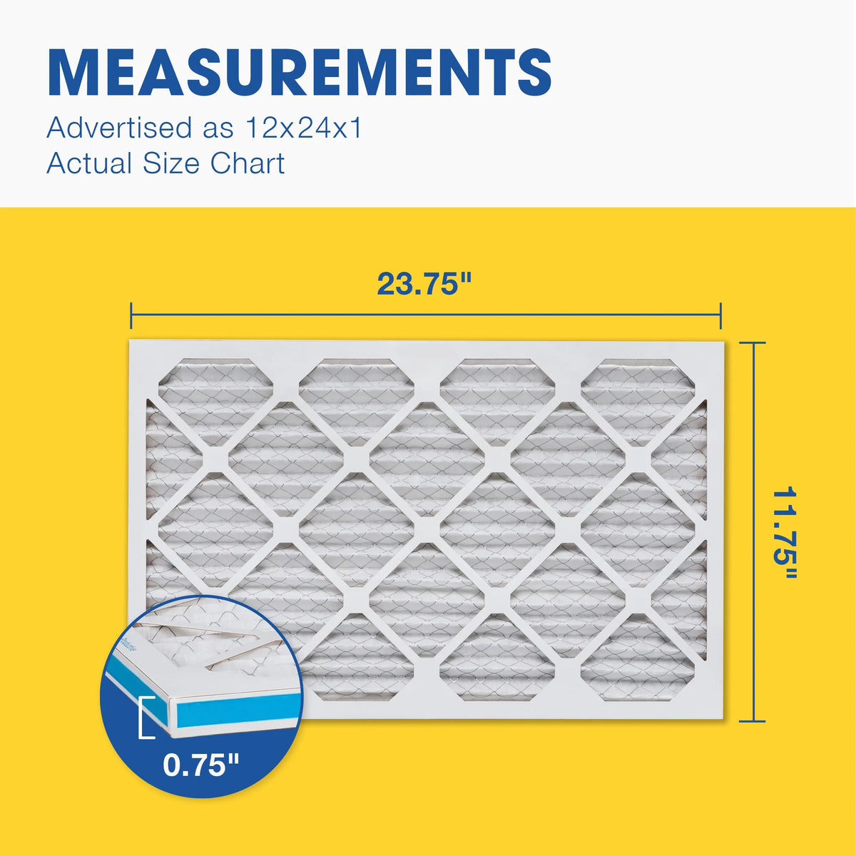 of 8, 4 12x24x1, Box MERV Filter, Air 12x24x1 Aerostar