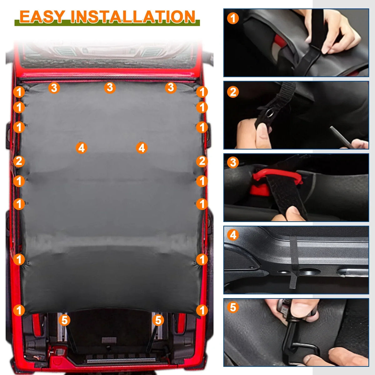 Black Top Extended 2-Door for JK Bikini Roof Soft Wrangler Jeep Cover Anti-UV Top PU 2007-2017 Leather Top