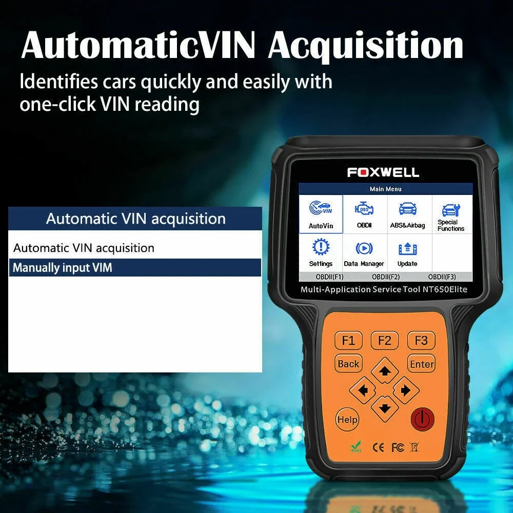 Reset Car FOXWELL NT650 Scanner Registeration II Automotive Oil with Code OBD Battery SAS Reader Light OBD2 ABS EPB Air DPF TPMS TPS Bag EPS Elite