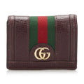 Leather Authenticated Wallets Pre-Owned Ophidia Small (Good) Unisex Red Calf