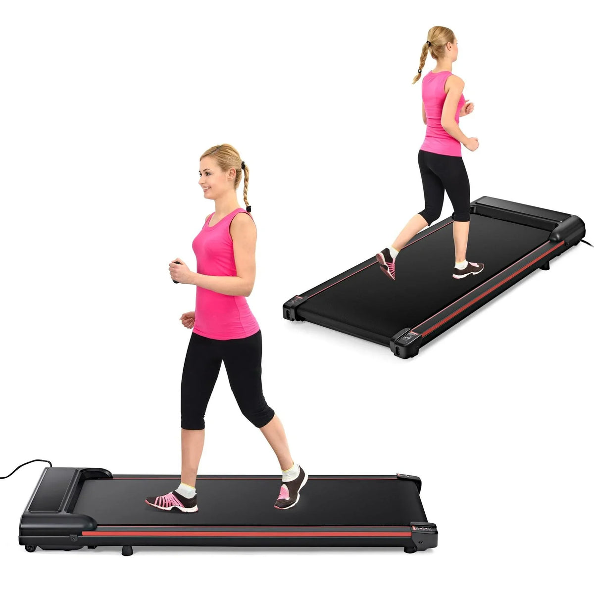 Speed Remote Treadmill dimension LED 47''L & Under for Office, Portable Home Capacity, Walking Small 0.6-3.8MPH Desk Jogging, Walking Seizeen 300lbs Pad, Control Display, for