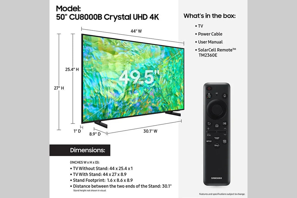 UN50CU8000FXZA Smart 50" (Refurbished) TV Restored UHD Class Crystal CU8000 4K