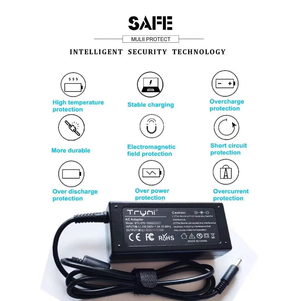 Power 3452 W12C Cord 3459 AC 3464 24 Power PC Adapter for 3455 Desktop W15B 17 Charger 5775 New W17B Inspiron Supply
