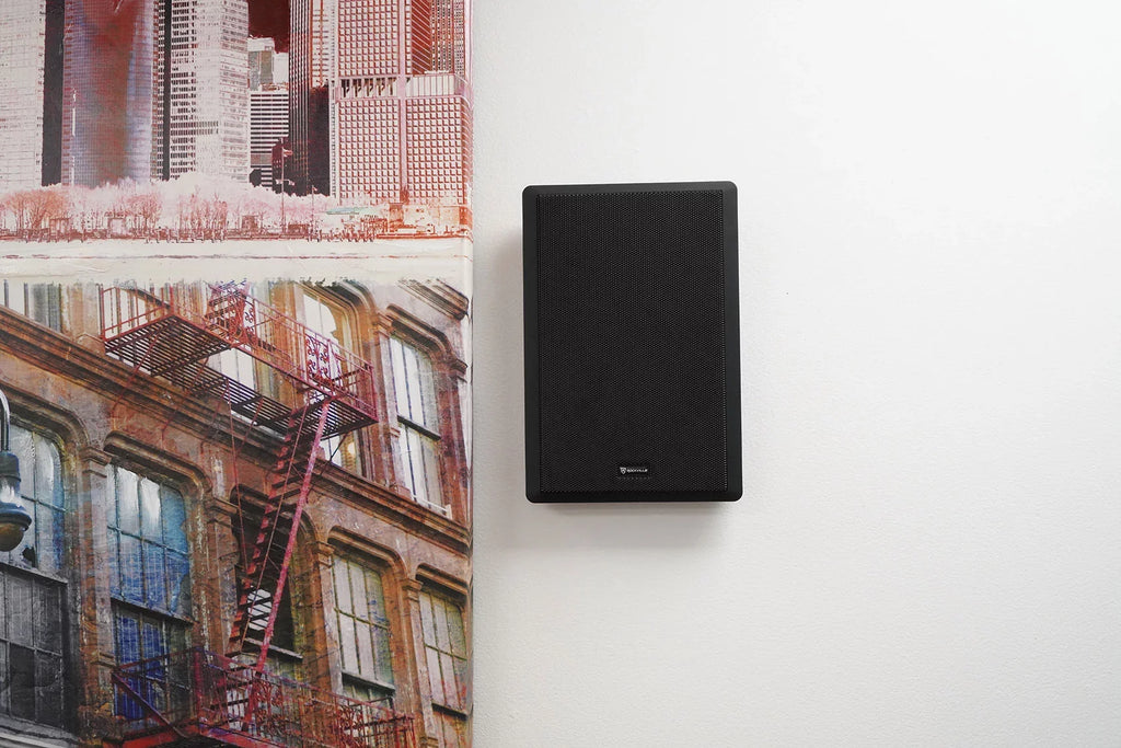 Wall Audio Rockville Kit 4-Room Home Speakers Receiver+(8) RPA40BT Black Slim