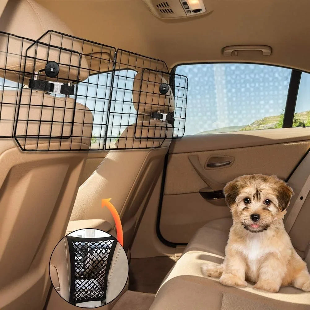 Fence Duty Seat Black—Safety SUV, for Front Travel Adjustable in Pet Car Mesh with Cars Dog Cars Dividers Vehicles, Barriers—Heavy Wire Barrier