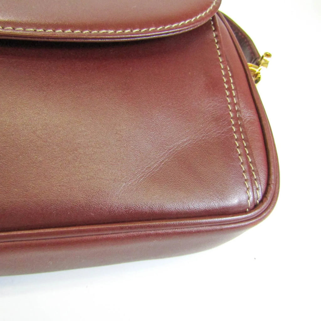 Women's Bag Must Pre-Owned Leather (Good) Shoulder Cartier Bordeaux