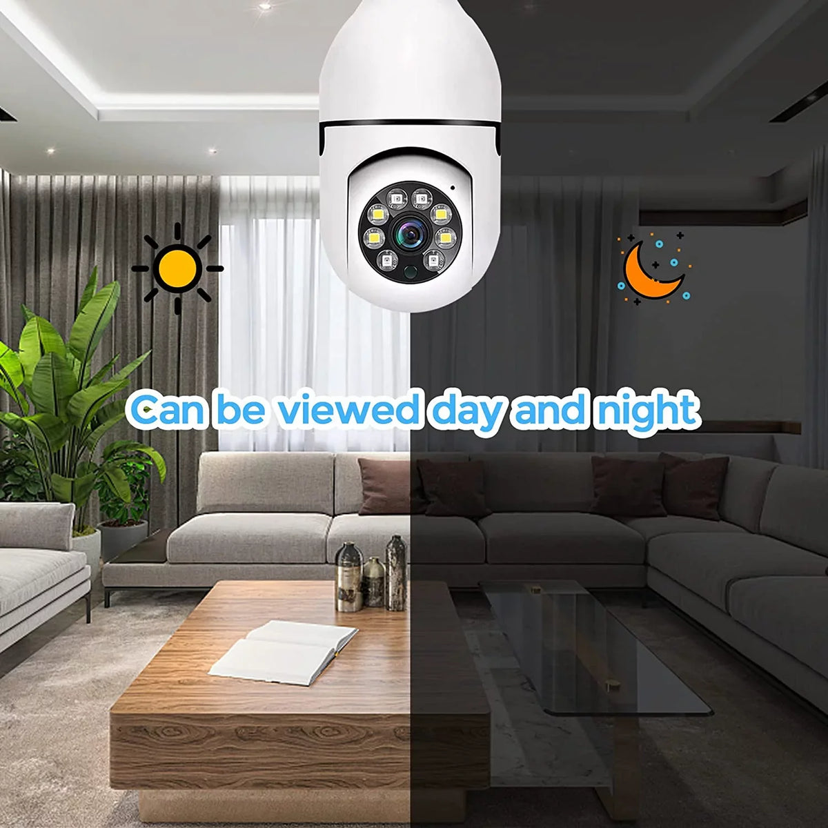 Camera Home Bulb Camera, SD PTZ2.4GHz Card Access, Light and Alarm, APP 5G Storage (Two), Cloud 360 exterior 2 Indoor Pack Wireless + Security and Motion Degree Local WiFi Detection Camera, & 32GB