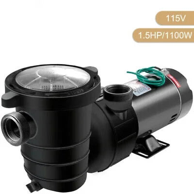 Pool Motor Filter Swimming Strainer 1.5HP 5547GPH Pump w/ Ground In/Above 41FT