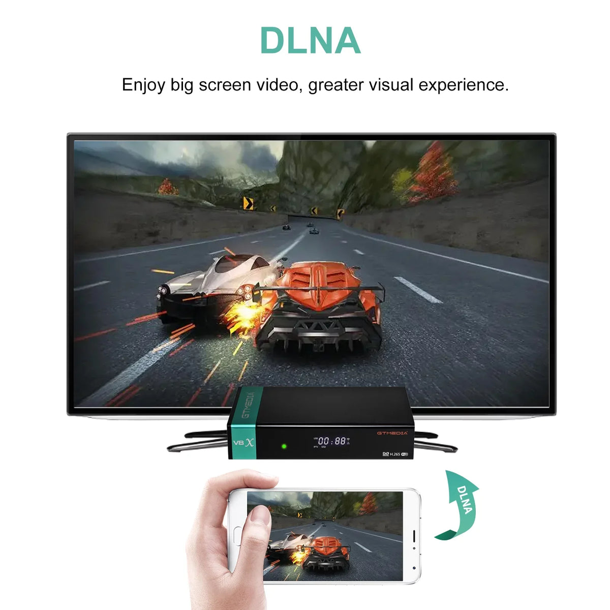 Built-in CA DVB-S/S2X Slot Card GTMEDIA Receiver, 2.4G Signal V8X LA WiFi,