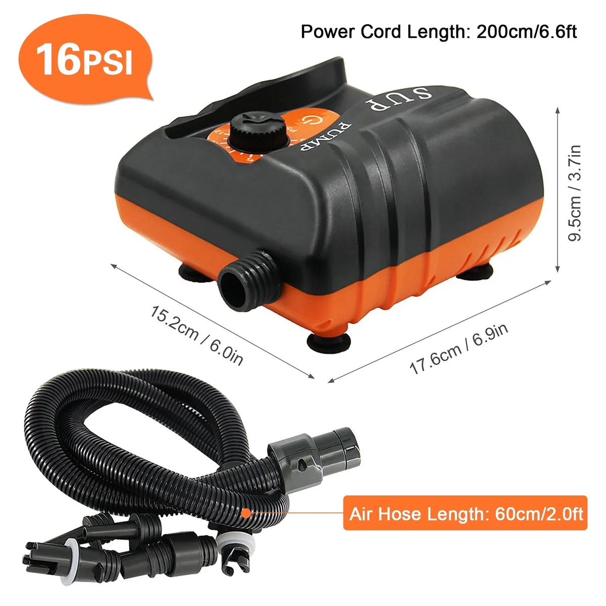 STERMAY Pump Pump Inflation Siuke Inflation 16psi Boat Pump,And With Pump 16psi 6pcs Jinmie Huiop 6pcs Pump InflatableAnd 16psi Air Boat 6pcs Nozzles With Inflatable Nozzles Laoshe