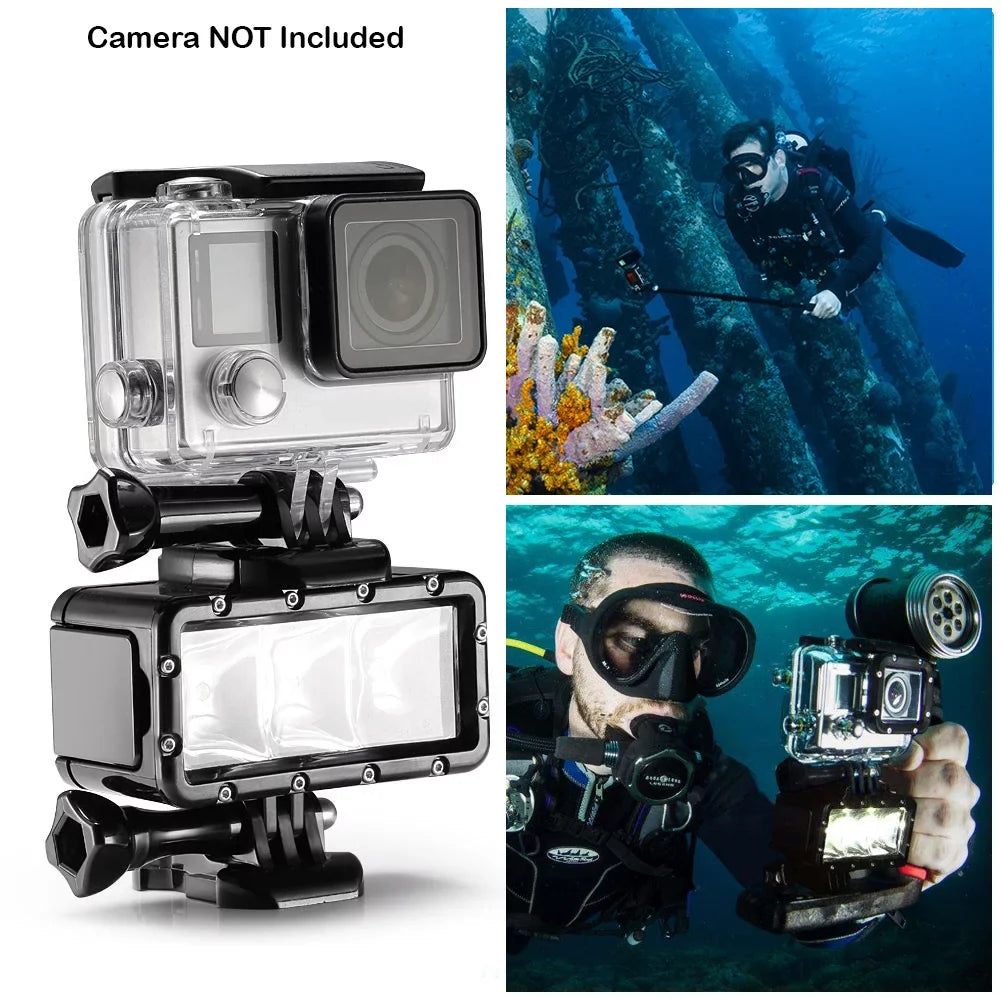 Black, HERO2 Action HERO3, Waterproof Mask Flash for Similar Opteka Session, Diving Light HERO4, and + Silver, SJ6000, Goggles SJ4000 GoPro Scuba Cameras LED