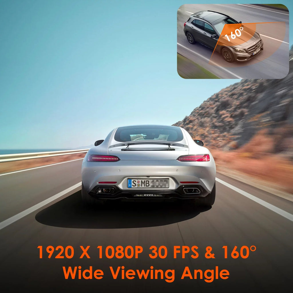Control Wide Cam System, GPS Vantrue (E1 Dash W with G-Sensor, Angle, 160° Dual Car Voice 1080P, Parking Mini Support Compact 24/7 512GB WiFi Max Lite) Mode, camera 1920 X