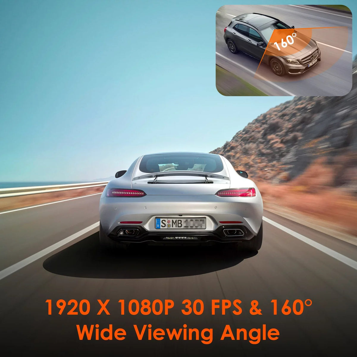 Control Wide Cam System, GPS Vantrue (E1 Dash W with G-Sensor, Angle, 160° Dual Car Voice 1080P, Parking Mini Support Compact 24/7 512GB WiFi Max Lite) Mode, camera 1920 X