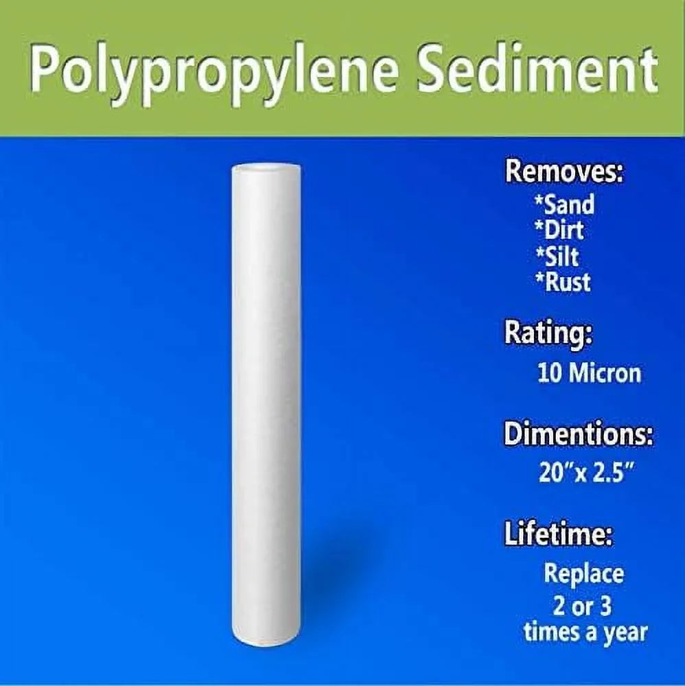 Pack 2.5” Layers -Blown 20” Compatible VX05-20 Sediment 20” Whole Polypropylene Filter Fits 25 2.5” With Micron House SDC-25-2005/4, X Filtration FPMB520, FPMB5-20, Four 10 X Standard Of Housings.