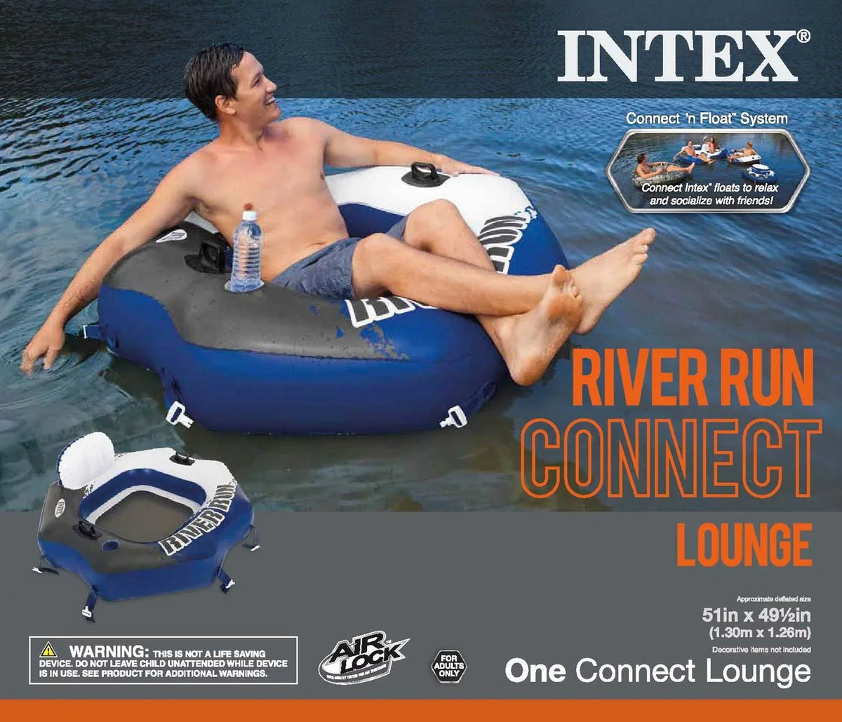 Floating (6 Pack) Connect Tube Inflatable liquid Run River Cooler Intex Lounge &