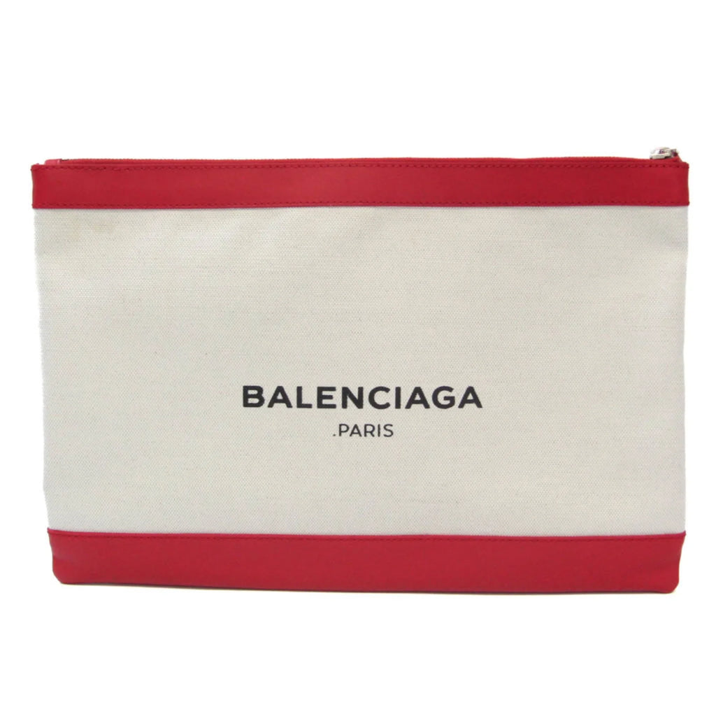 373840 Pre-Owned Color Women's Bag,Pouch Leather,Canvas (Good) Balenciaga Clutch Beige,Red