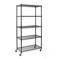 Wheels NSF-Certified 5-Tier with Steel Fithood Shelving Wire Black