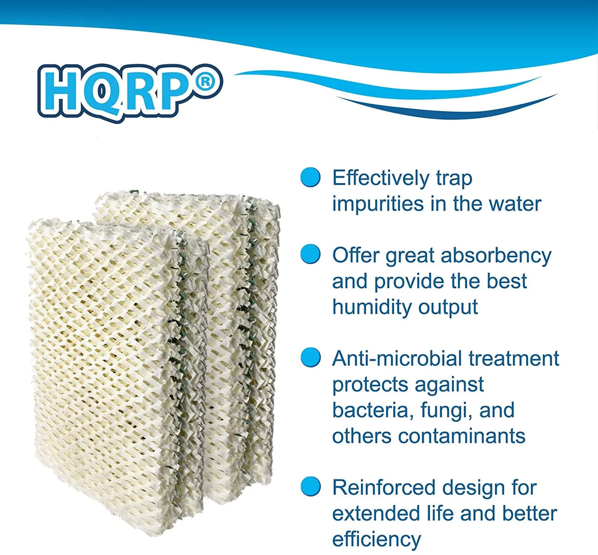 Wick Compatible with EA1407 4-Pack with Filter HQRP HD1409 / Essick Replacement Air Humidifier Evaporative HDC12 Compatible
