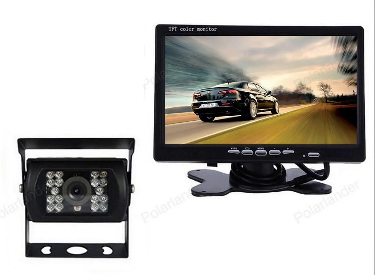 RV 18 12V/24V for parking TFT Monitor LED cable Truck Vision+32 reverse feet LCD Night Car IR 7inch with camera Bus Van Car system