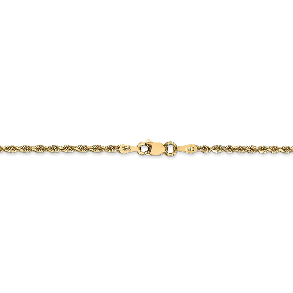 Teens; Diamond Chain for Cut and Yellow Gold Women 2.00mm Chain and Bracelet; 14kt for Rope Quadruple Adults Real Men