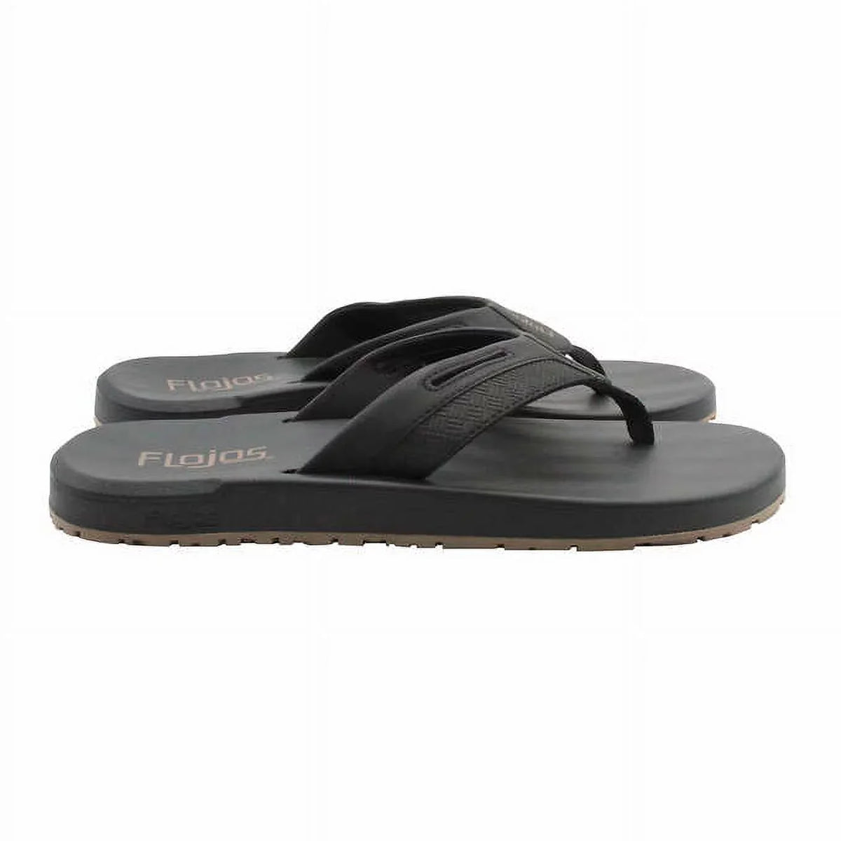 Flojos Men's Flip Sandals, 9, Flop dimension Black-Tan