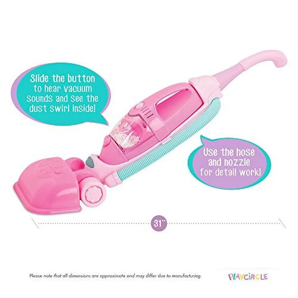 '- by Cleaning Play Pink Realistic 2-in-1 and Up - House with Battat Pieces) Play for Neat (3 Kids Vacuum Playset Home Home and Circle Duster 3 Ages Pretend Hand-Held Cleaner Sounds Set Toy