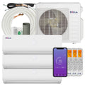 Ductless Zone Della 1200 Set to 27K Mini BTU Wifi with Split SEER Sq.Ft 20 Conditioner Cools BTU Full 3 Heat 9K Installation Up Pump Zone Efficient 208/230V 16ft Air 9K ODU Energy Multi Kits 9K Tri