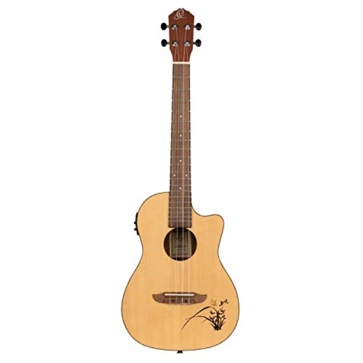 Ukulele Acoustic Electric Ortega Bass Series Bonfire