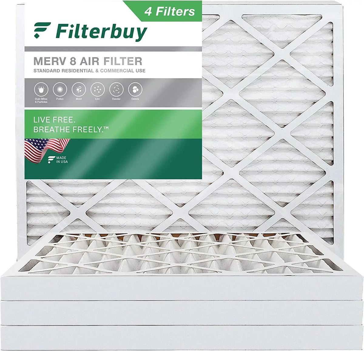 AC Pleated Filters Furnace (4-Pack) HVAC Filterbuy 8 MERV Air 25x32x2