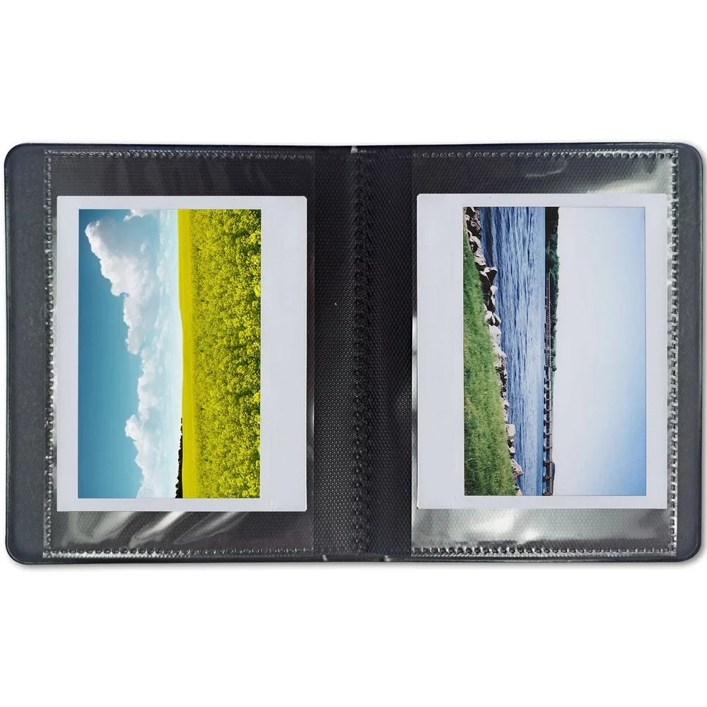 Photo Album for Holds Phobea Polaroid Prints 5" Leather 32 Wide Double 600 Film for Cloth Grey + + Color pack Prints-