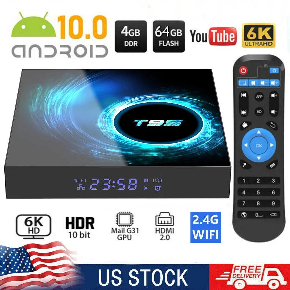 Ease Media, - Box JahyShow Android 10.0 TV Living Room, 4GB+64GB, Streaming T95 Quad-Core Smart