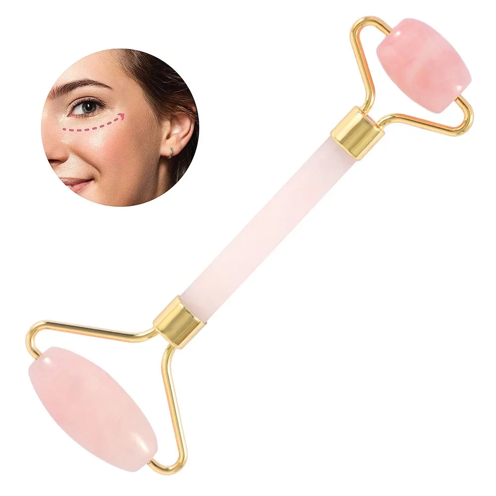 Roller, Quartz and Body Fine Sha for Relieve Jade Facial Face Beauty Relaxing Roller Massager and Eyes, Face, Muscle Roller, Tools, Wrinkles Skin Rose Lines Neck, Gua Care