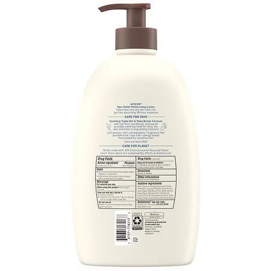 Lotion Skin fl Dry Skin 33.0 Relief Aveeno Moisturizing oz Very Fragrance-Free for
