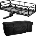 Waterproof for Luggage Carrier Fold Traveling Inch 60 Cargo Camping SUV 2 24 Pickup Cargo 500 Heavy Capacity Folding Bag Rack Up Lbs with x Duty Inch Hitch Receiver Basket