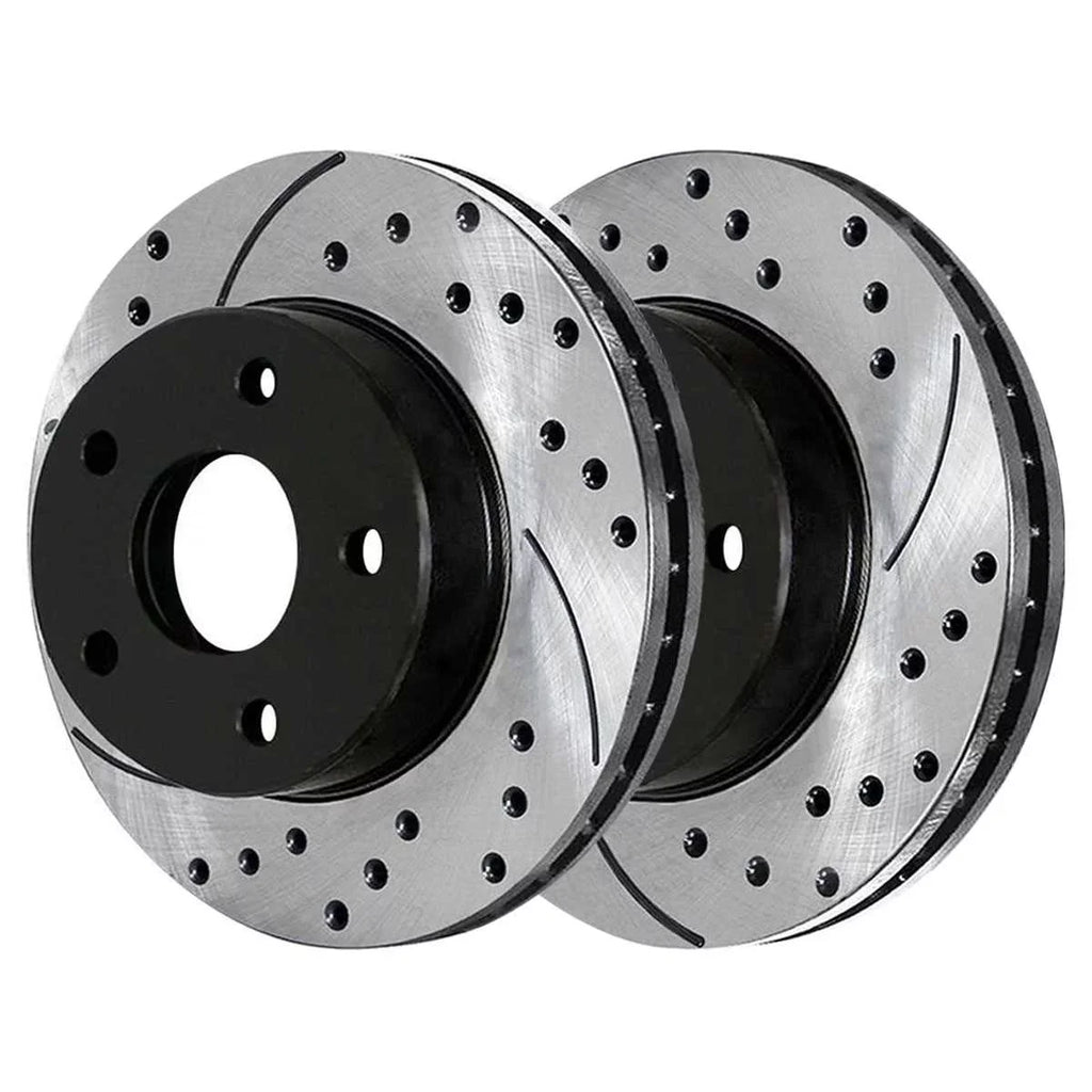 Pair Caliber Front Drilled Mitsubishi 2007-2010 1.8L 2011 FWD 2008-2017 of Dodge 2012 2.0L Brake Slotted and Lancer for AWD Passenger Rotors Replacement 2 Black AutoShack Driver PR63039LR 2.4L Side
