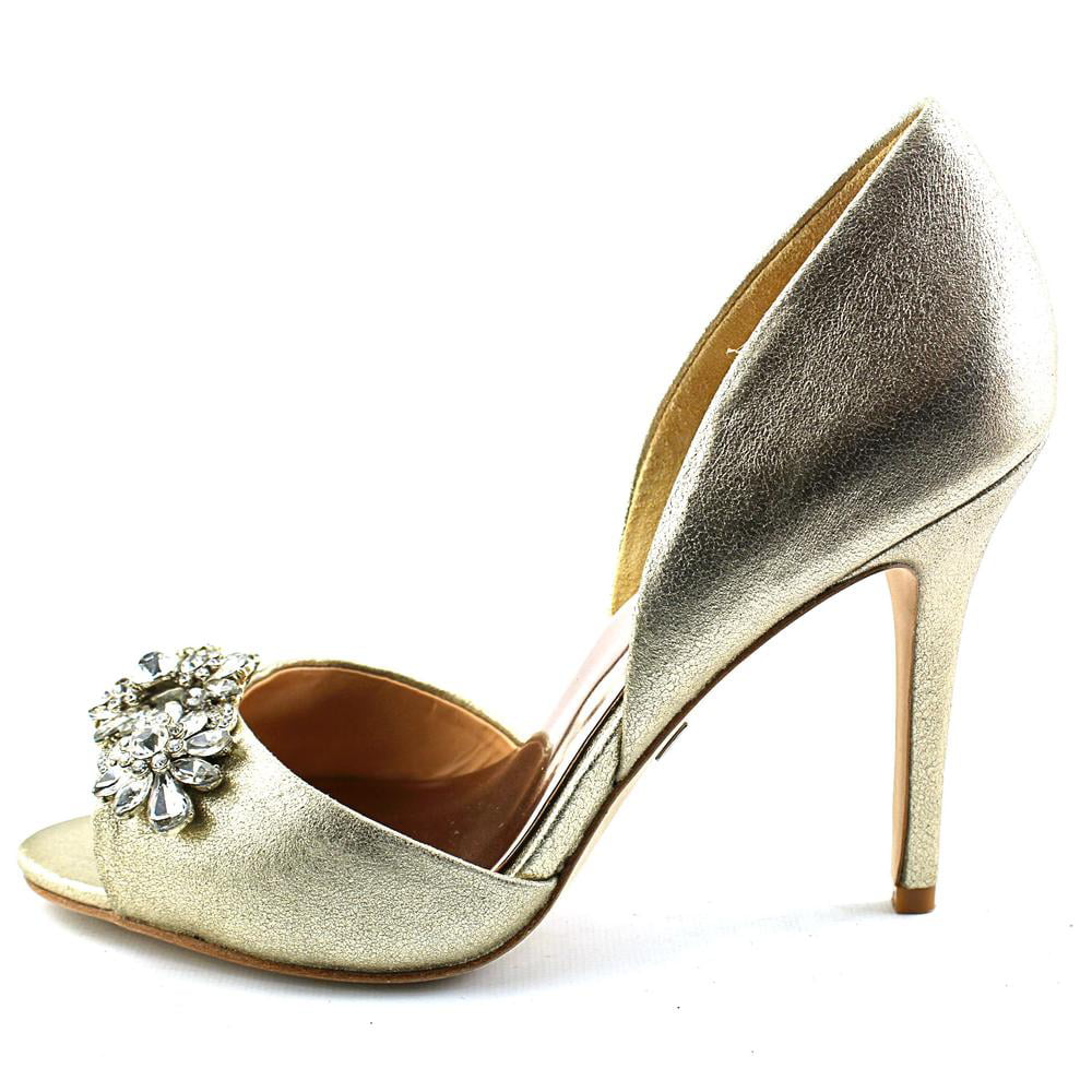 Badgley Pewter US M D'Orsay Mischka II Pump, Metallic Women's Suede, 7.5 Giana