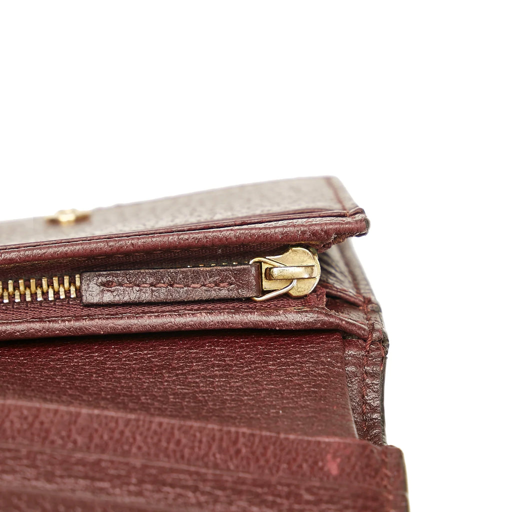 Leather Authenticated Wallets Pre-Owned Ophidia Small (Good) Unisex Red Calf