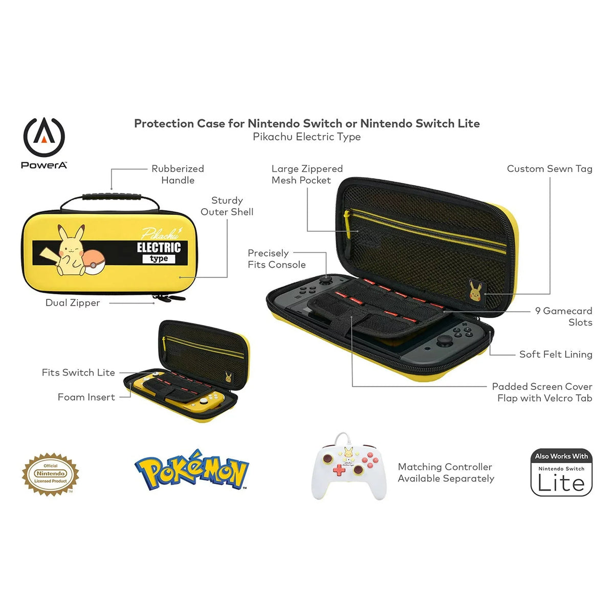 Kit Switch Switch Protection Axtion OLED Nintendo Switch Model, With - Electric Type Pikachu Bundle New Case for Like PowerA Manual Nintendo Lite Nintendo or Cleaning - Bolt -